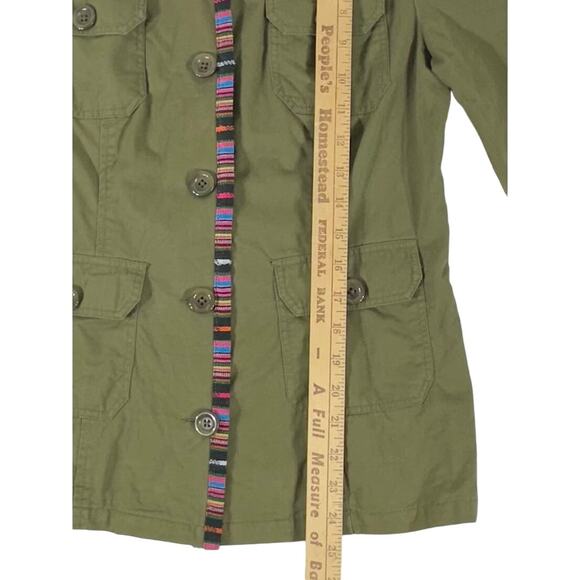 Chelsea & Violet Olive Green Military Style Shirt Field Jacket Shacket Sz Small - Picture 8 of 8